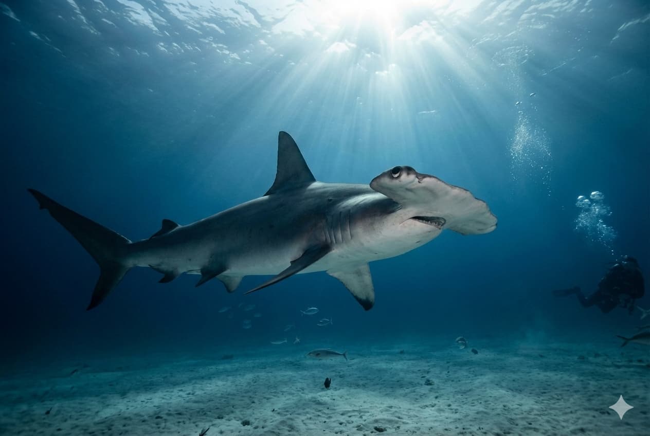 Hammerhead shark underwater